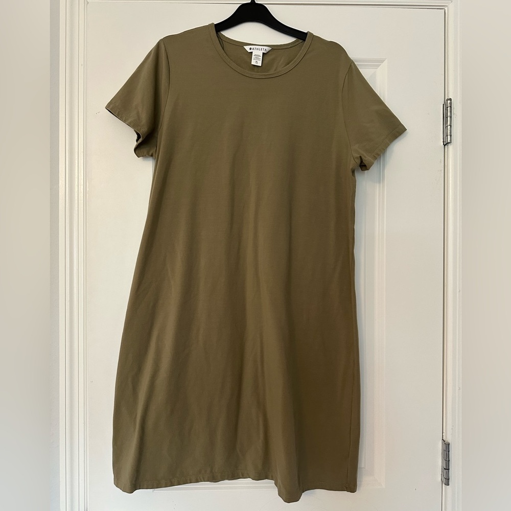 Athleta Olive Green Tee Dress
